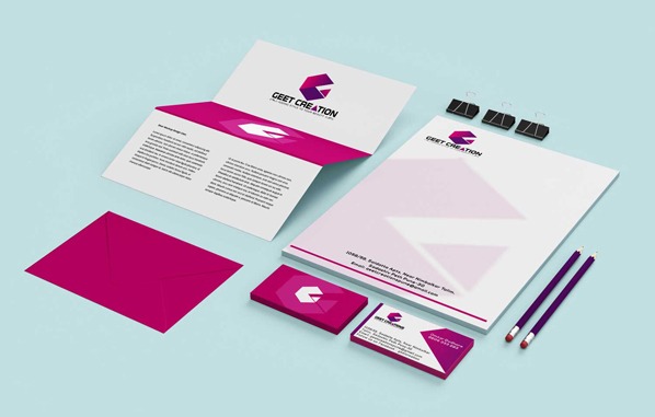 Stationary Design and Corporate Identity Designed for Geet Creations Pune