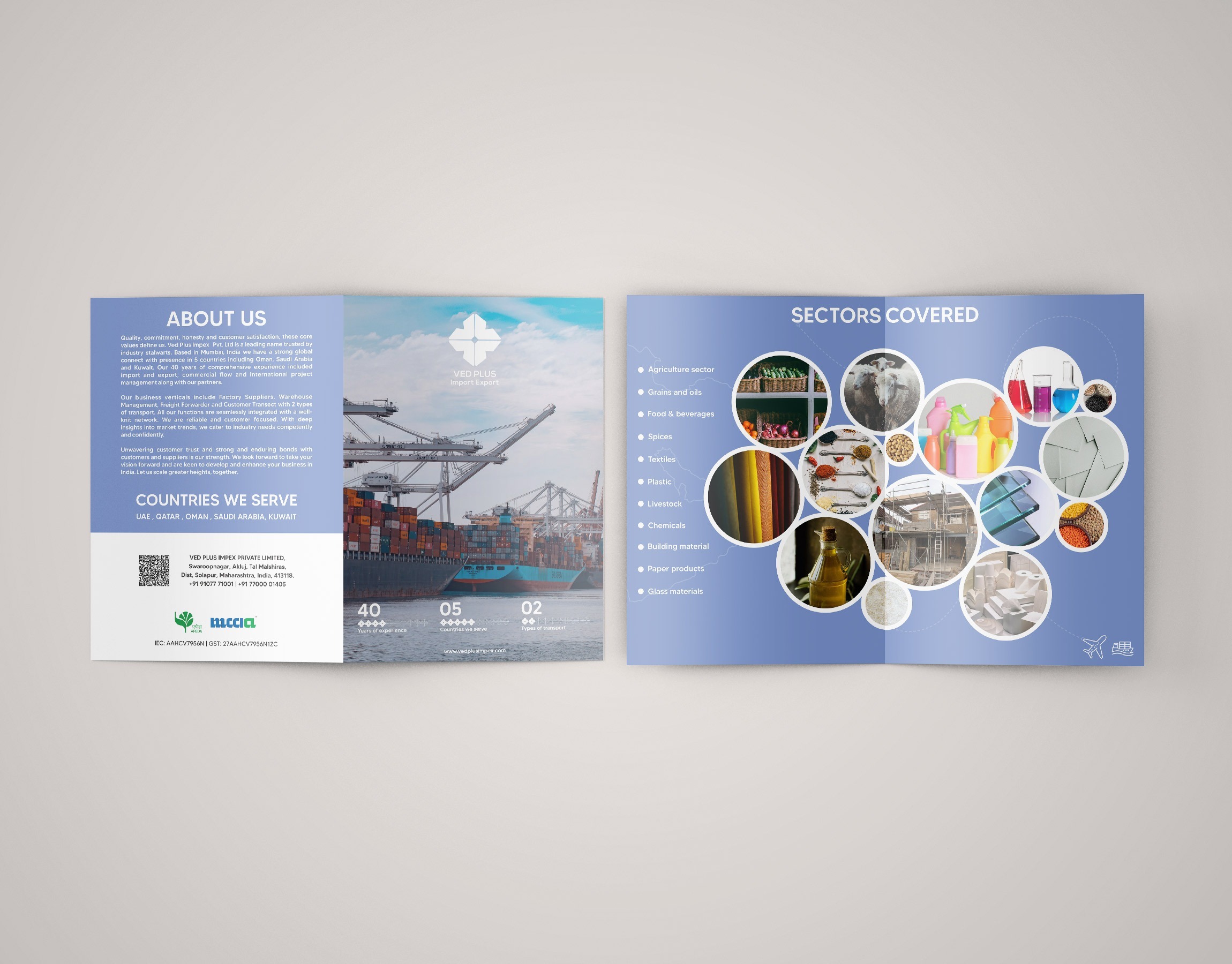 Brochure design of ved plus impex by wdsoft