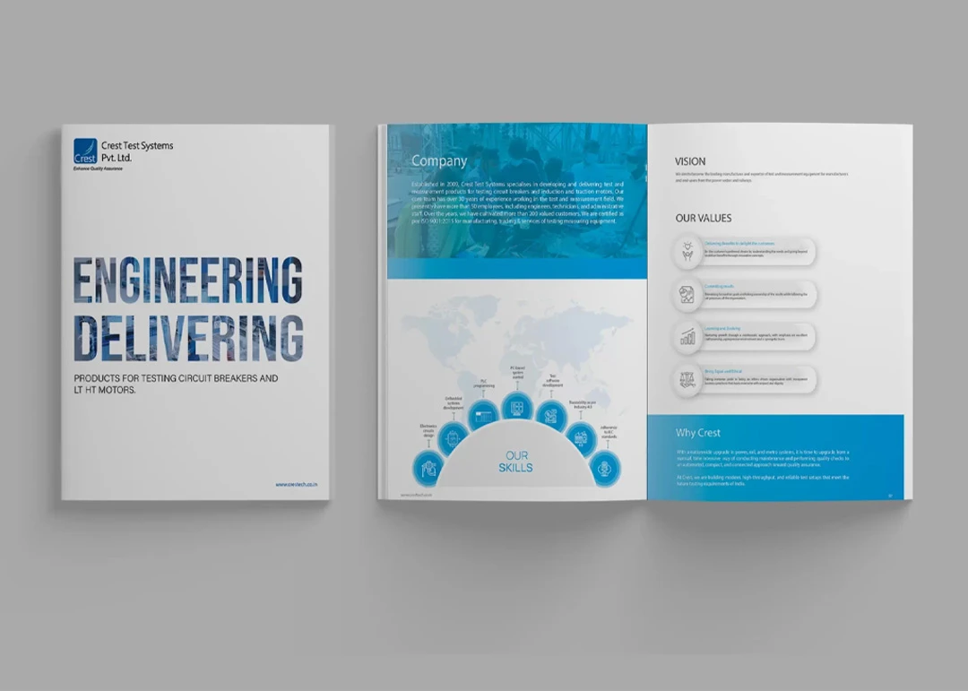 Brochure design for crest by wdsoft